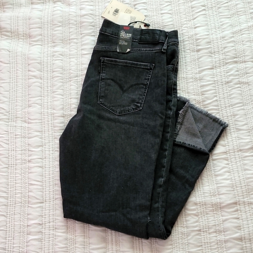 Levis 724 high rise straight cropped jean